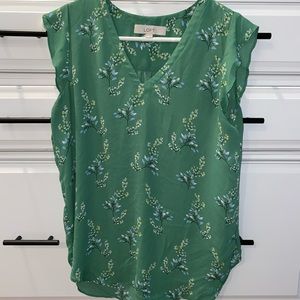 Green Floral Ann Taylor LOFT top